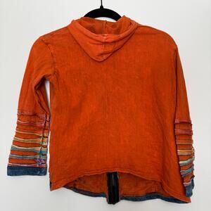 Y2K Distressed Slashed Hoodie Shop Therapy Nepal Boho Grunge Zip Up XS/S